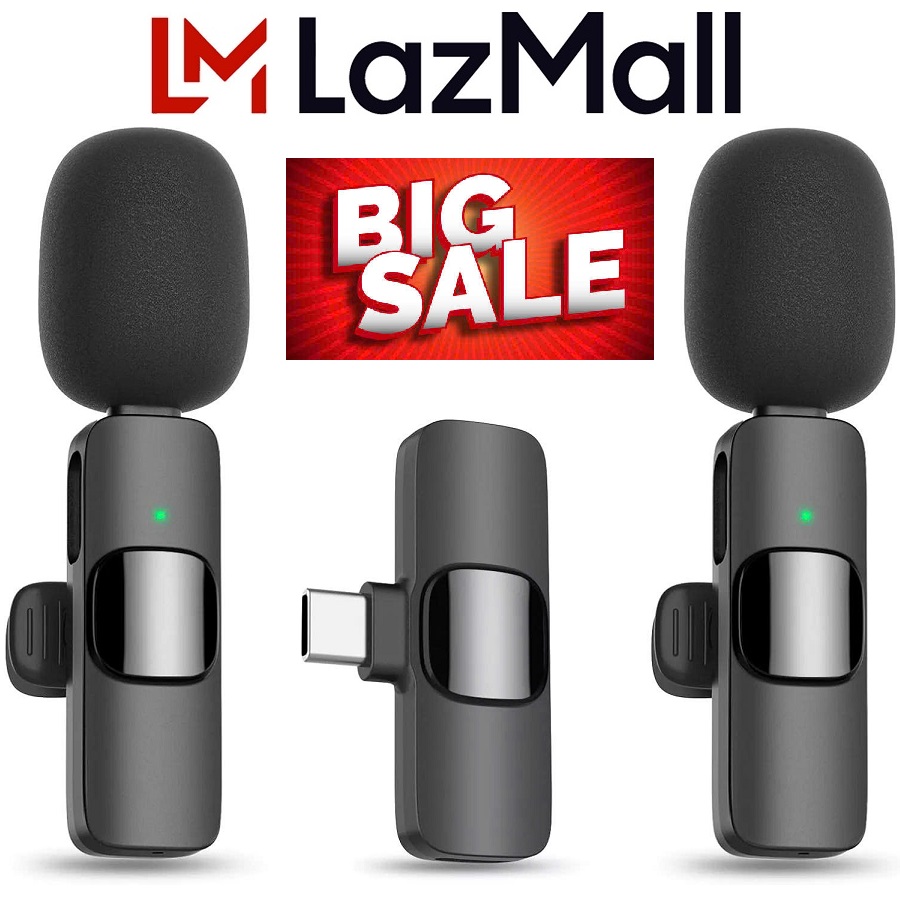LazMall 💖SALE CỰC SỐC💖 Bộ Micro Thu Âm Cài Áo Không Dây Cho Điện Thoại (1 Mic Type-C, 2 Mic Type-C) Lọc Tiếng Ồn Để Livestream Ghi Âm Quay Video, Lựa Chọn Hoàn Hảo Dành Cho Bạn!