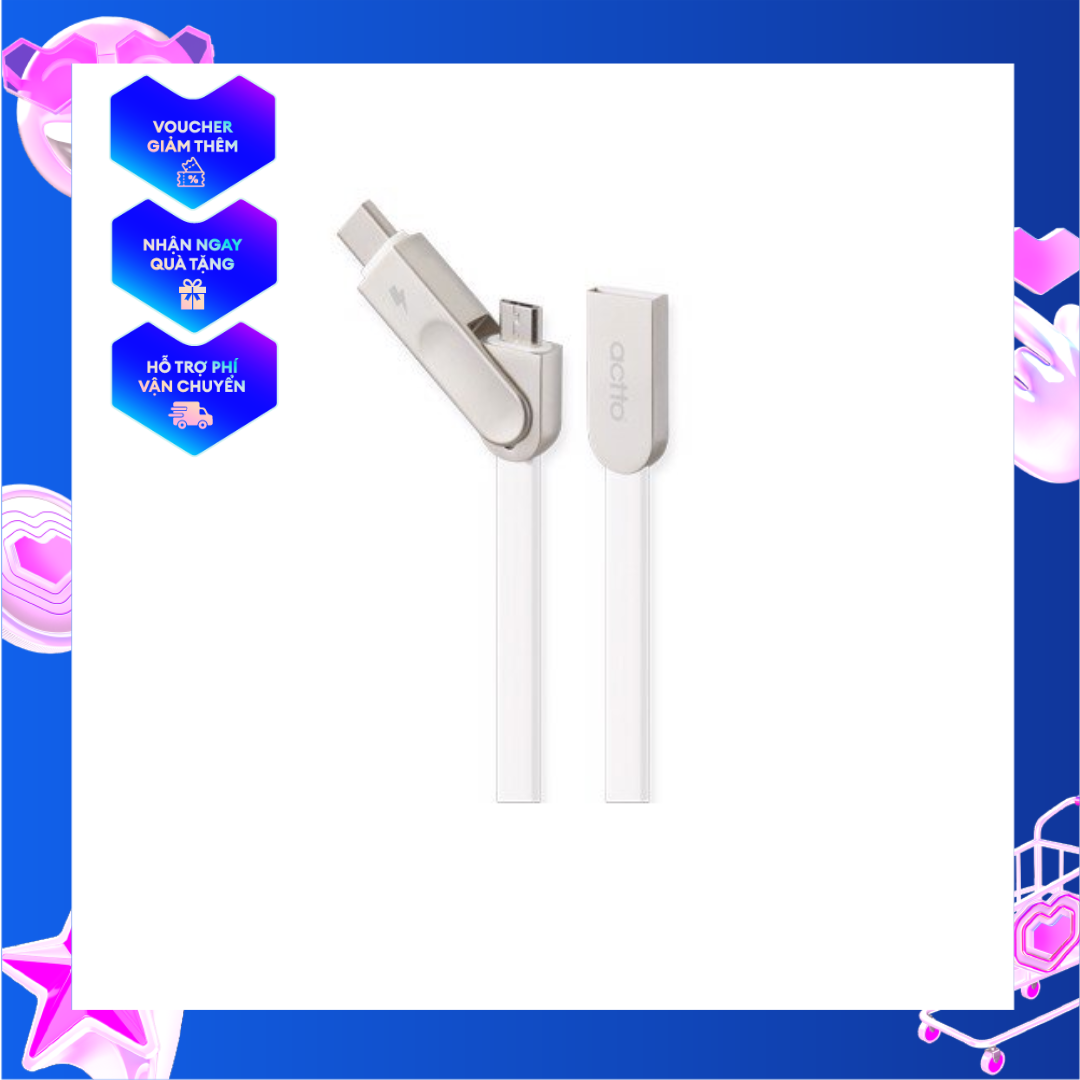[HCM]Cáp sạc 2 in 1 type C & Micro dài 1m - Great Type C Micro 5Pin Charging & Data Cable USB-34  HÀNG NỘI ĐỊA HÀN QUỐC CAO CÁP CHÍNH HÃNG