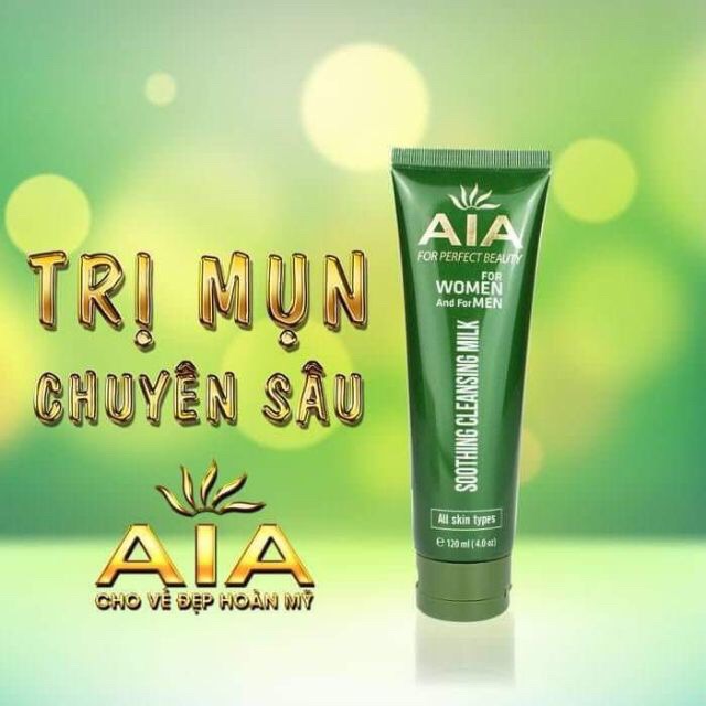 Mỹ phẩm aia - sữa rửa mặt sáng da ngừa mụn dành cho nam và nữ aia cosmetics + tặng quà kèm theo
