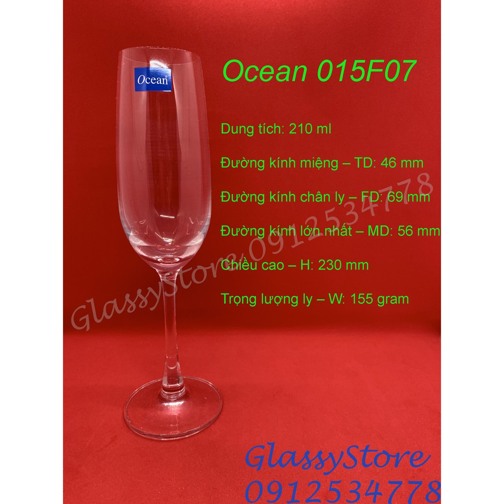 Ly (cốc) thủy tinh Ocean Madison Flute – 1015F07 – 210ml (Hàng nhập khẩu Thái Lan chính hãng) (1 cái)