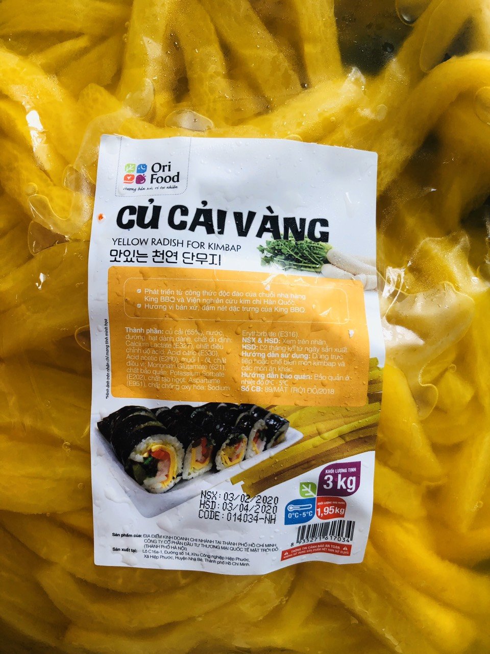 100g củ cải vàng Hàn Quốc cắt sợi