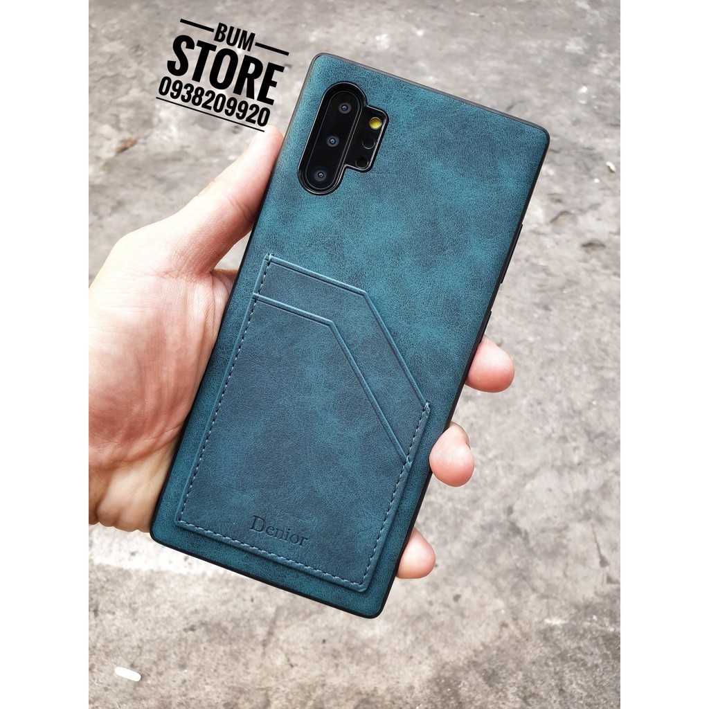 Ốp lưng da cao cấp cho Samsung Galaxy Note 10 / Note 10 Plus / S10 Plus / Note 9 có ngăn để thẻ ATM