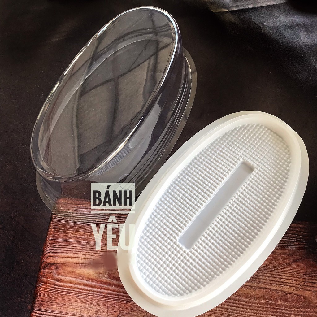 Bộ 10 hộp nhựa Oval đế trắng