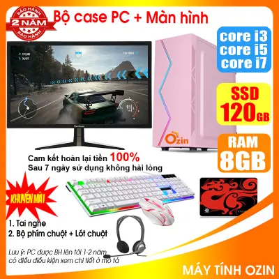 [Trả góp 0%]Bộ máy tính để bàn Game LED Hồng + Màn 20 24 inch G2010 / i3-2100-3220 / i5-2330-3330/ Ram 4-8GB/ SSD 120-240GB/ VGA 1-2G PUBG Mobile, LOL, CF, Fifa, Cs, GAT 5 ... [Tặng Phím chuột, tai nghe, bàn di] GAG2 GAi32 GAi33 GAi52 GAi53 LOZ