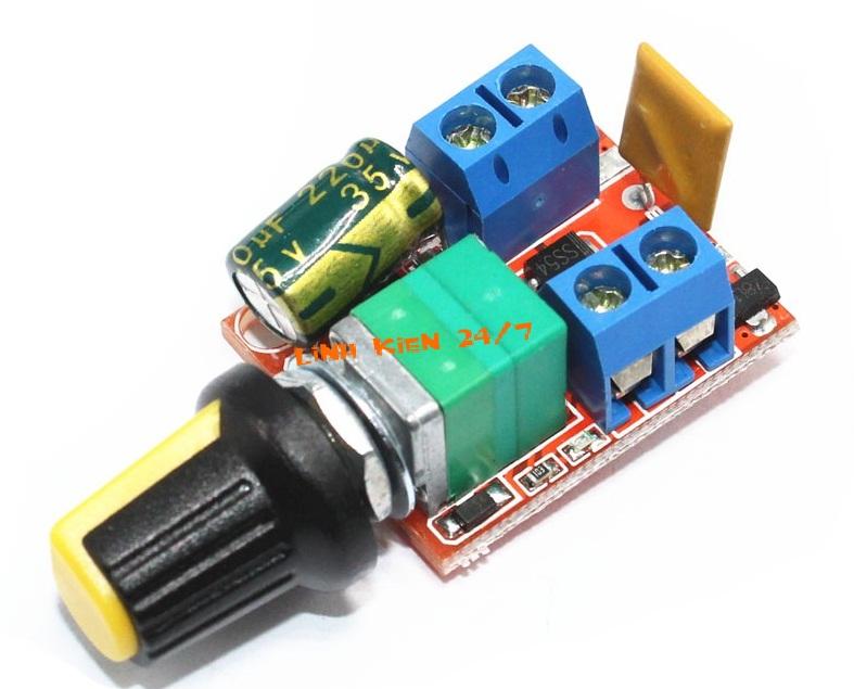 Module Điều Khiển Động Cơ PWM 5A 3V-35V (Chiết Áp Công Tắc)