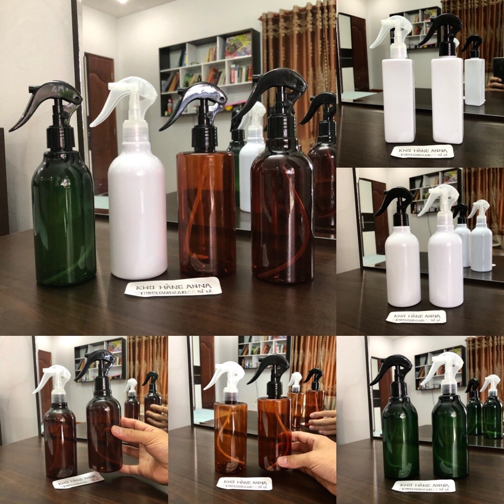 Bình xịt phun sương , Xịt nước, xịt tưới cây, xịt tóc - Chai Xịt nước phun sương , xịt khuẩn , xịt phòng dung tích 300ml - Chai xịt nước đủ màu sắc : chai nâu / Chai trắng / chai xanh / chai trong suốt xịt nước phun sương
