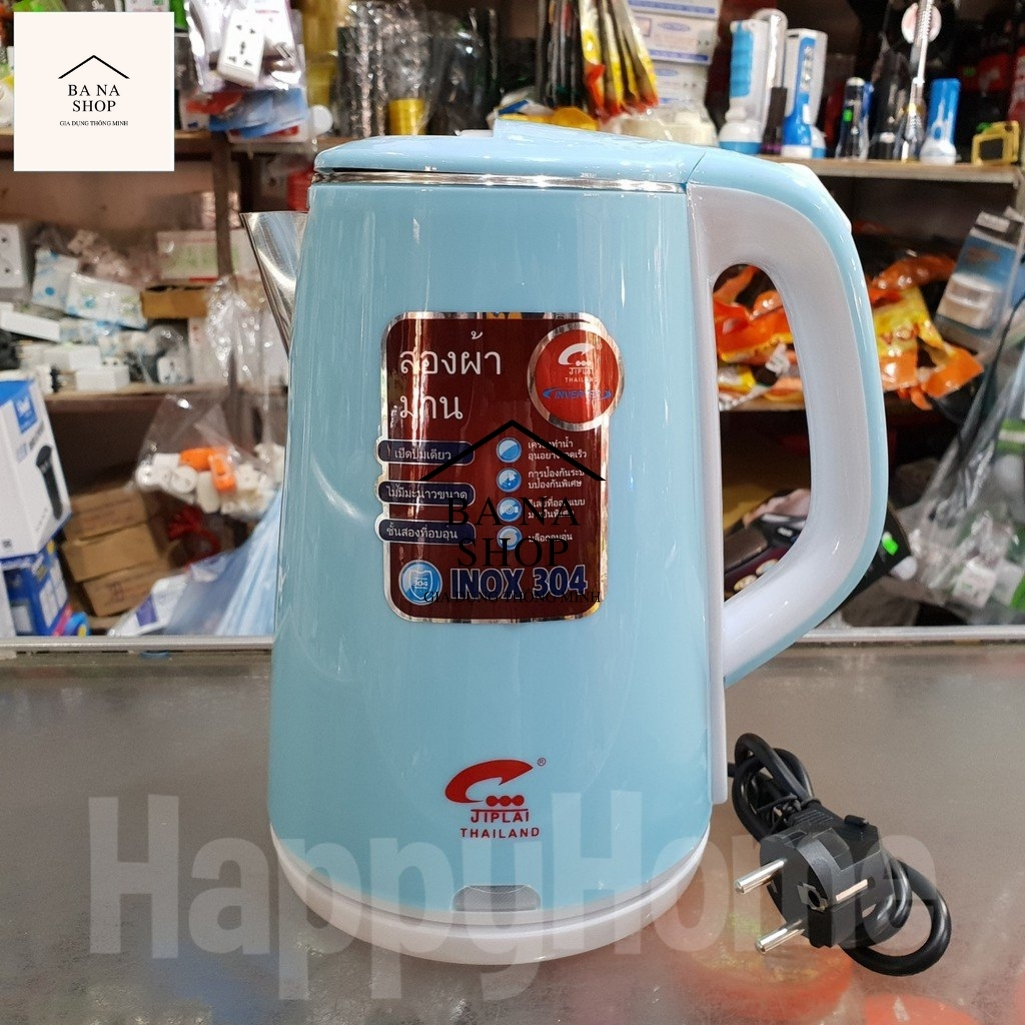 Ấm Siêu Tốc 2 Lớp Thái Lan Ziplai, Dung Tích 2,5 Lít Siêu Bền [Giao Mầu Ngẫu Nhiên]