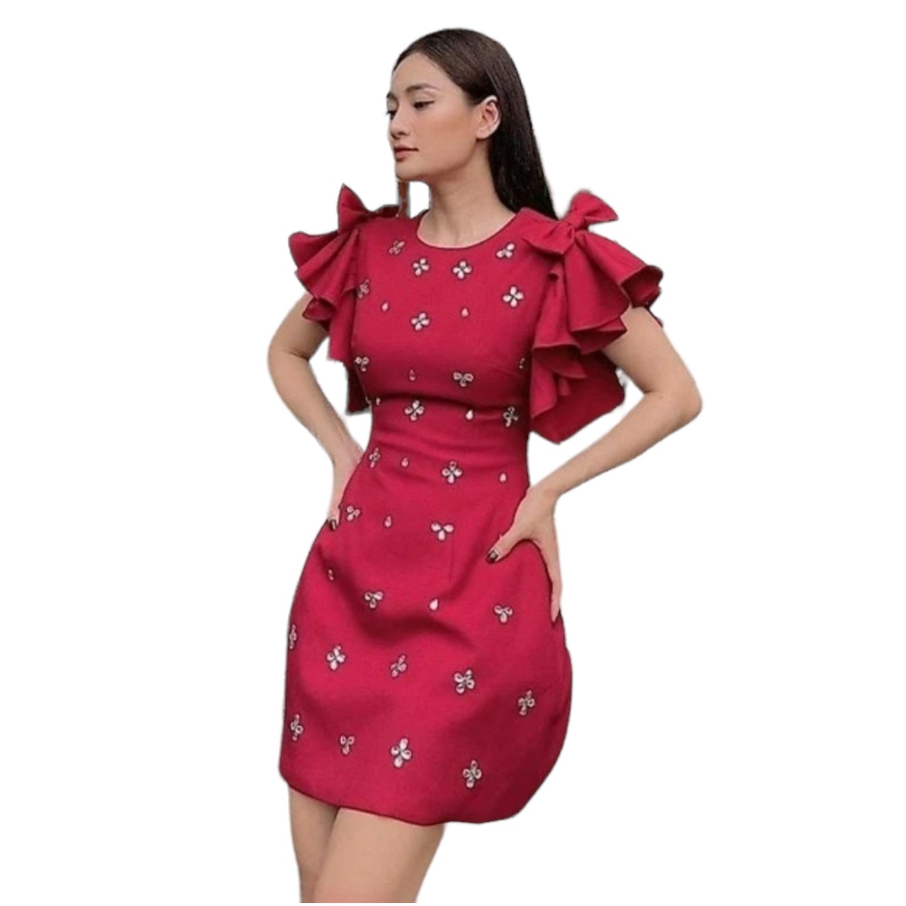 ĐẦM BIGSIZE ĐÍNH ĐÁ TAY CÁNH TIÊN RM13 (55-90kg)