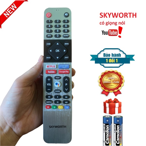 Bảng giá Điều khiển tivi Skyworth giọng nói Hàng mới chính hãng - [ BH đổi mới, tặng kèm pin ] remote tivi skyworth có giọng nói 32TB7000
