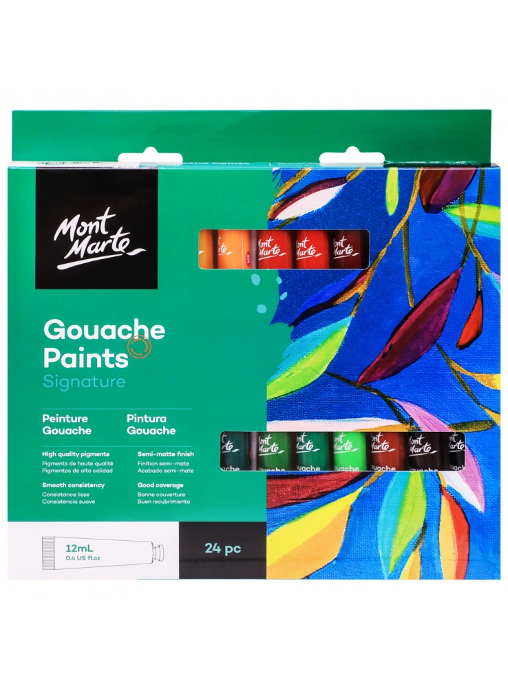 [DA ĐEN] Bộ Gouache Mont Marte 12/18/24 Màu x 12ml