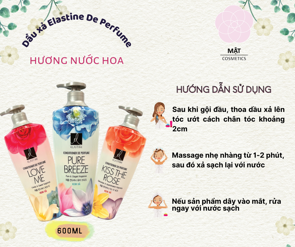 Kem xả nước hoa Elastine các mùi 600ml
