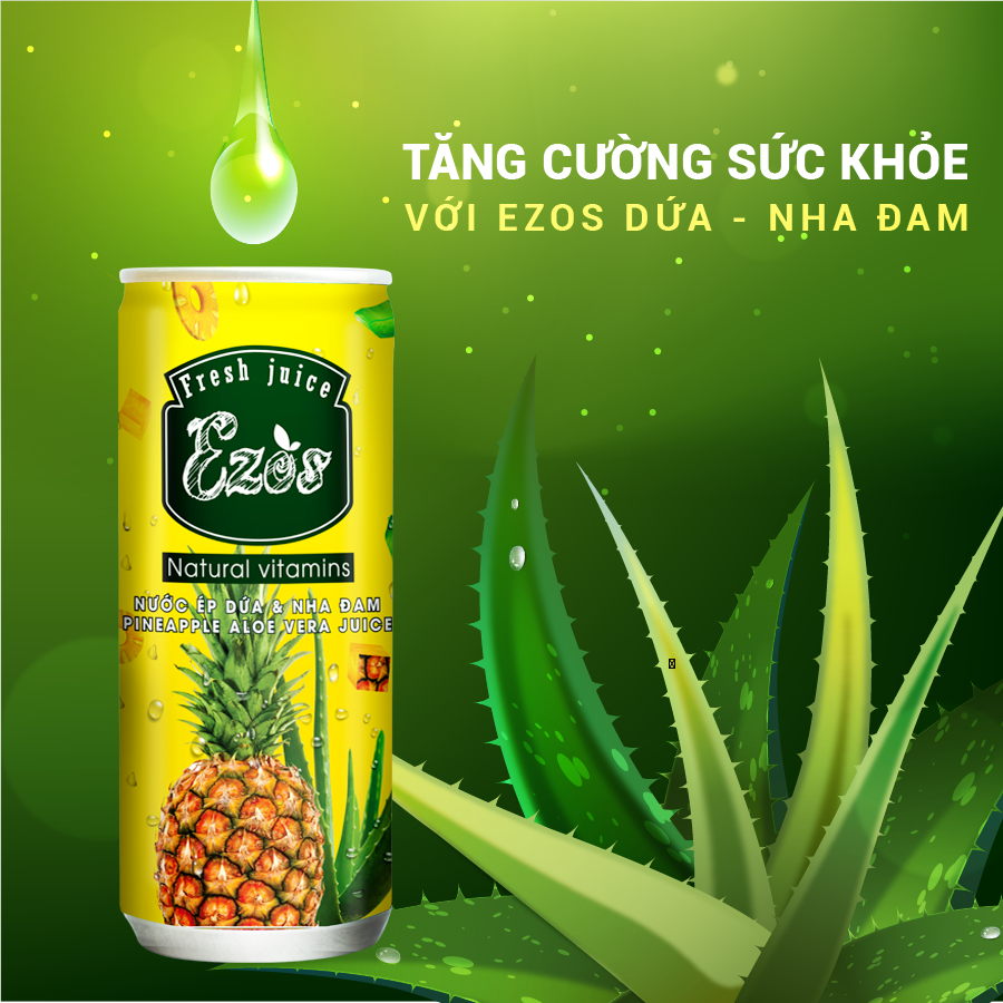 [HCM]Nước Ép Dứa Ezos Thùng 30 Lon x 240ml