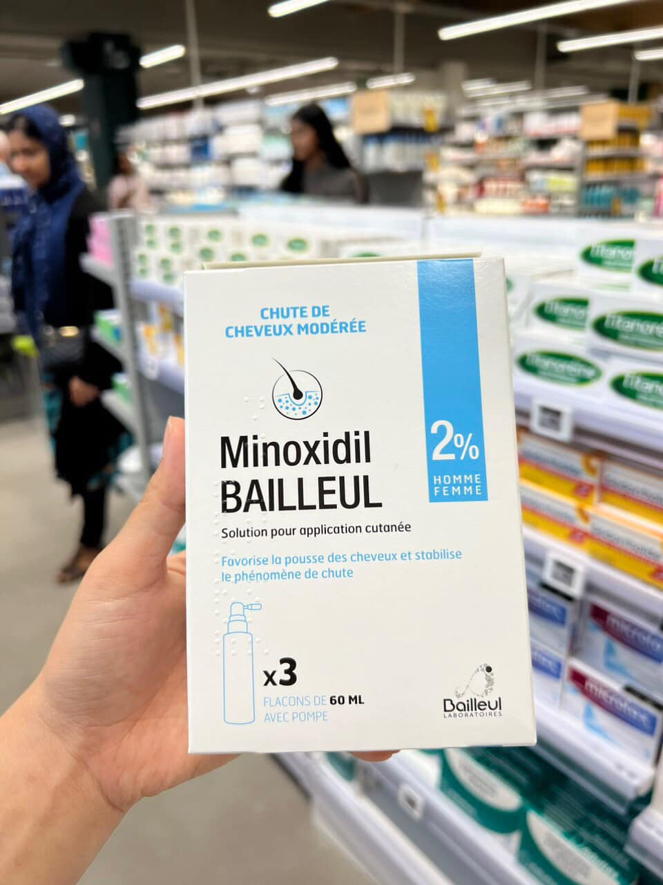 [Bill Pháp] Xịt kích mọc tóc Minoxidil Bailleul 5% và 2% (60ml) Date 2027