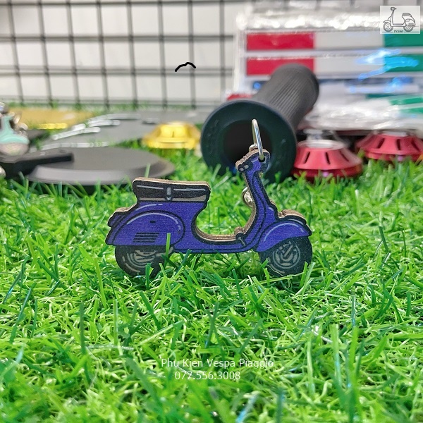 Móc Khóa Vespa 3D 2D Bằng Gỗ Cao Cấp