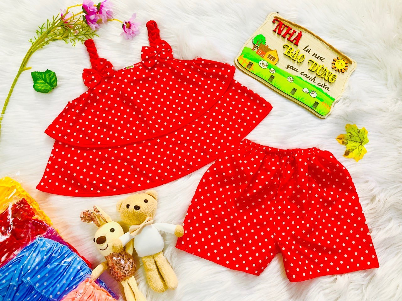 Bộ Lụa Dây Bính Tầng Bé  (6-18kg) (giao màu ngẫu nhiên)