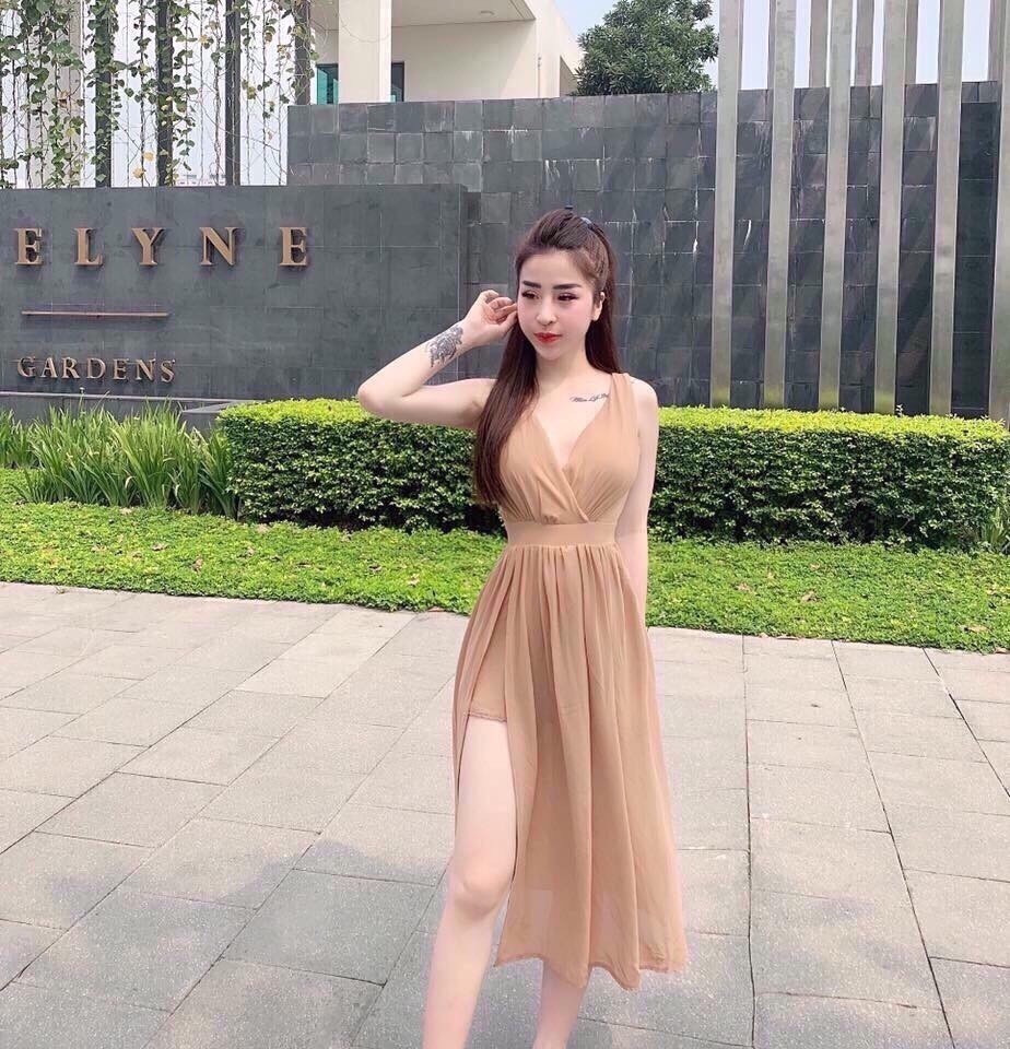 Đầm Maxi Chiết Eo Xếp Ly ( mẫu như hình chất liệu vải voan ) thời trang nữ