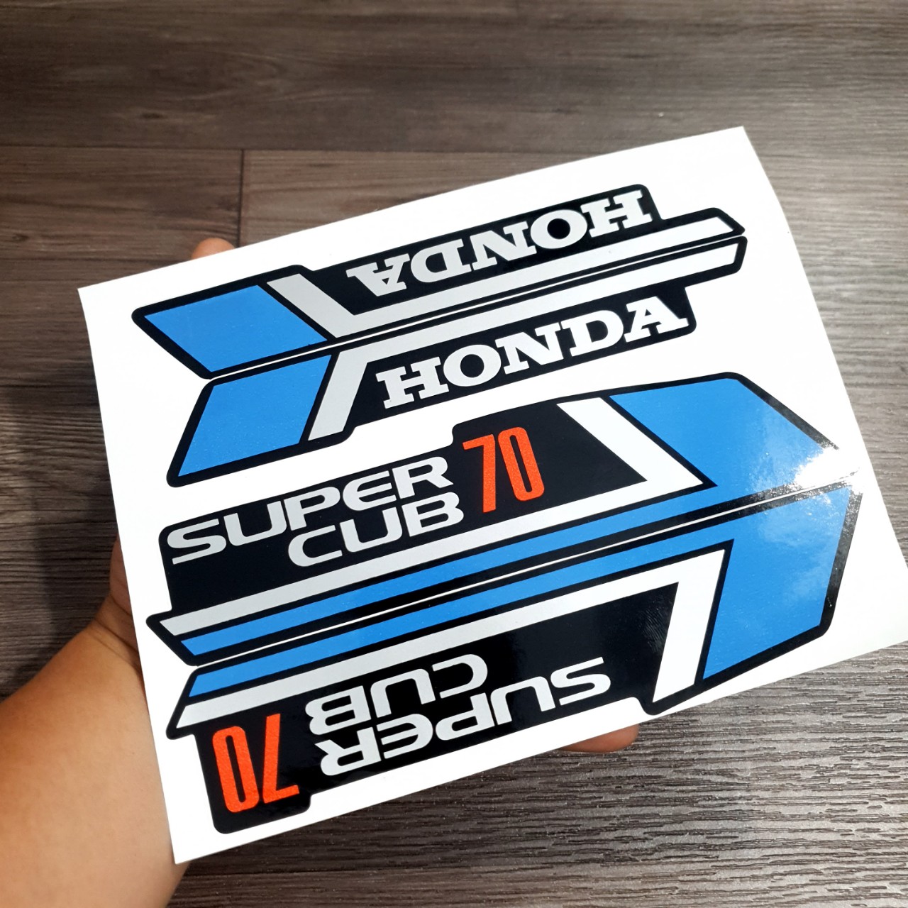 [HCM]BỘ TEM TRANG TRÍ XE CUB 70 MỘT THỜI LỪNG LẪY (MÀU XANH DƯƠNG)