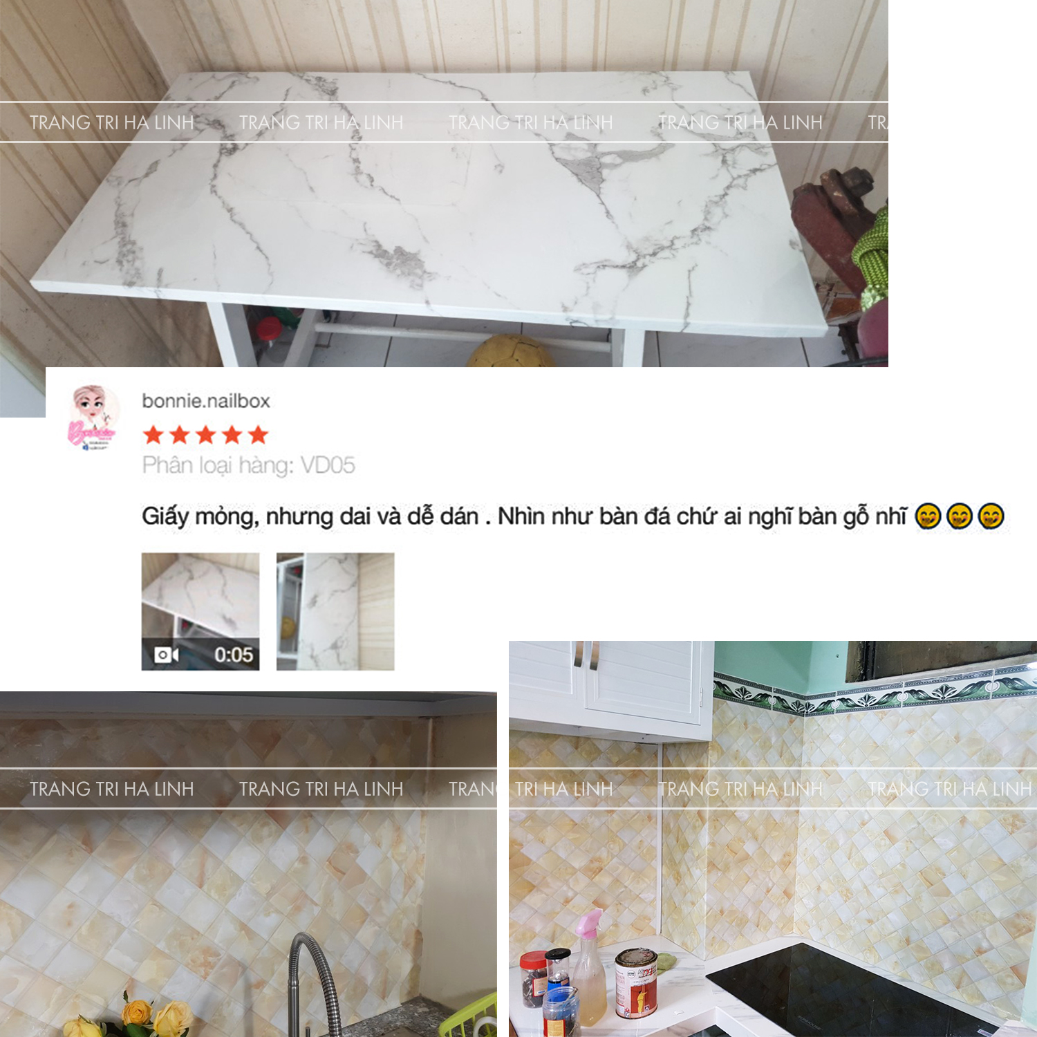 Giấy dán tường vân đá sang trọng dán nhà tắm, decal dán tường giả đá nhiều mẫu chống nước, dầu mỡ 1.2mx0.5m