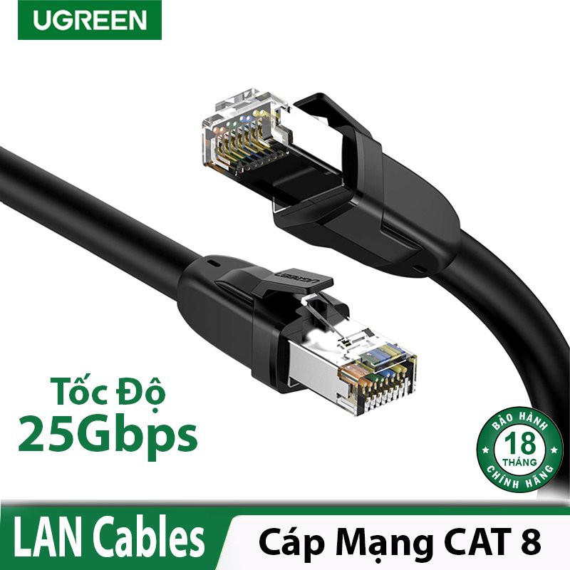 Cáp mạng Cat8 đúc sẵn dài 1M 24AWG Class S/FTP Ugreen 70327 cao cấp