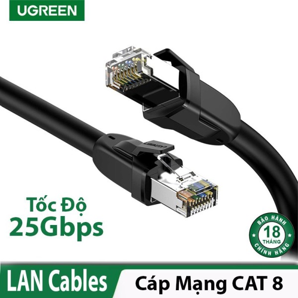 Bảng giá Cáp mạng Cat8 đúc sẵn dài 1M 24AWG Class S/FTP Ugreen 70327 cao cấp Phong Vũ