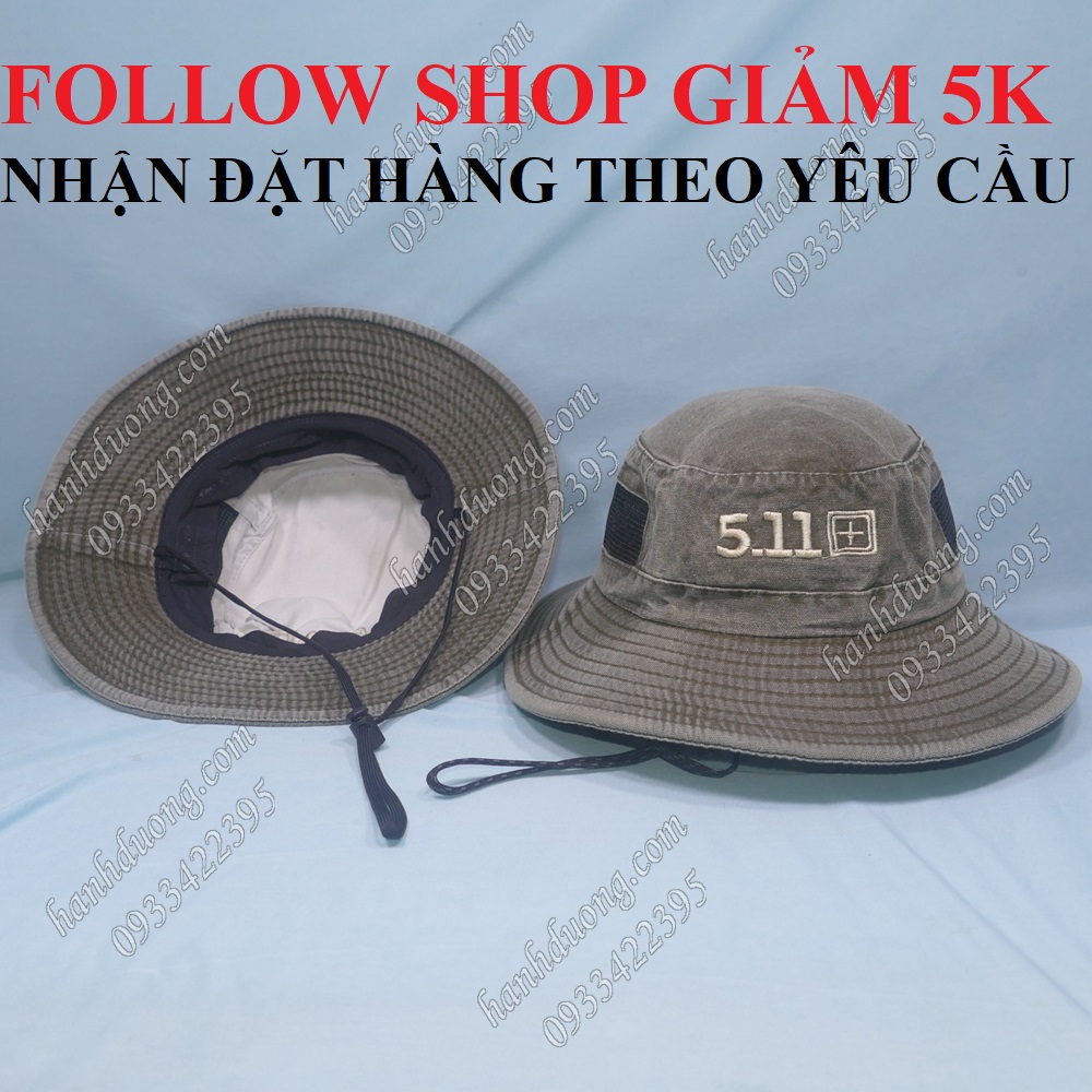 Nón chống nắng vành rộng 7,5cm, nón tai bèo nam nữ vành rộng vải bố cao cấp, nón tình nguyện viên có dây quai phía dưới