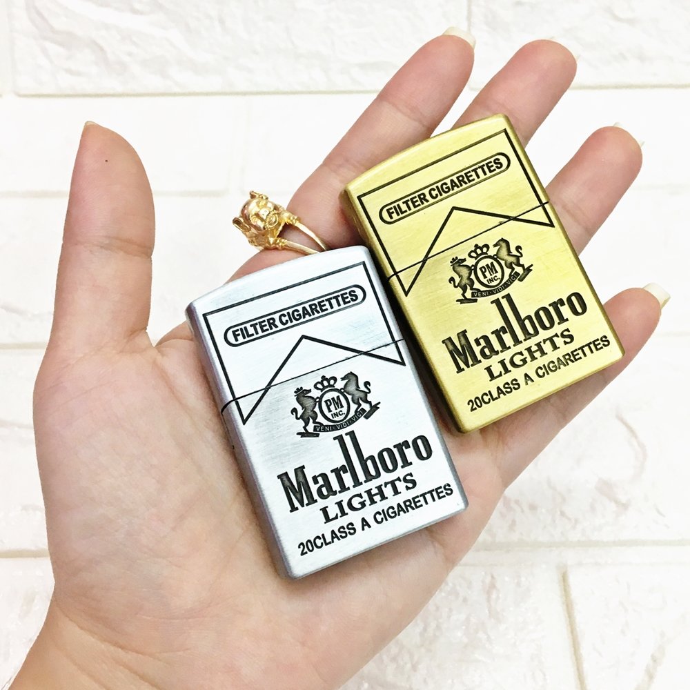 [HCM]Bật Lửa Gas Đá Khắc Nổi Logo Marlboro