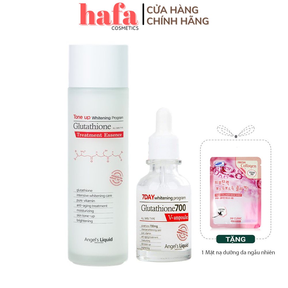 Combo Dưỡng Trắng Da, Mờ Thâm Nám Whitening Program Glutathione (Essence 150ml + Ampoule 30ml) + Tặng Mặt Nạ Dưỡng Da Ngẫu Nhiên