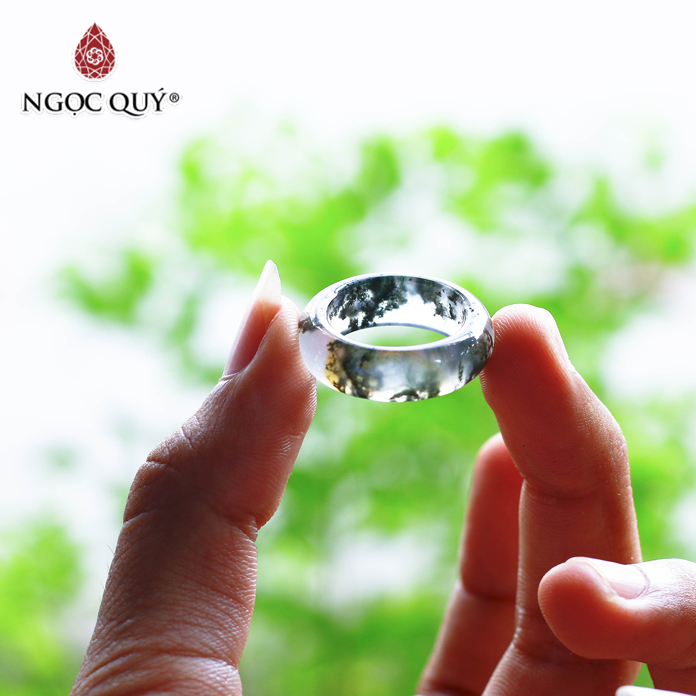 [HCM]Nhẫn đá băng ngọc thủy tảo mệnh hỏa  mộc - Ngọc Quý Gemstones