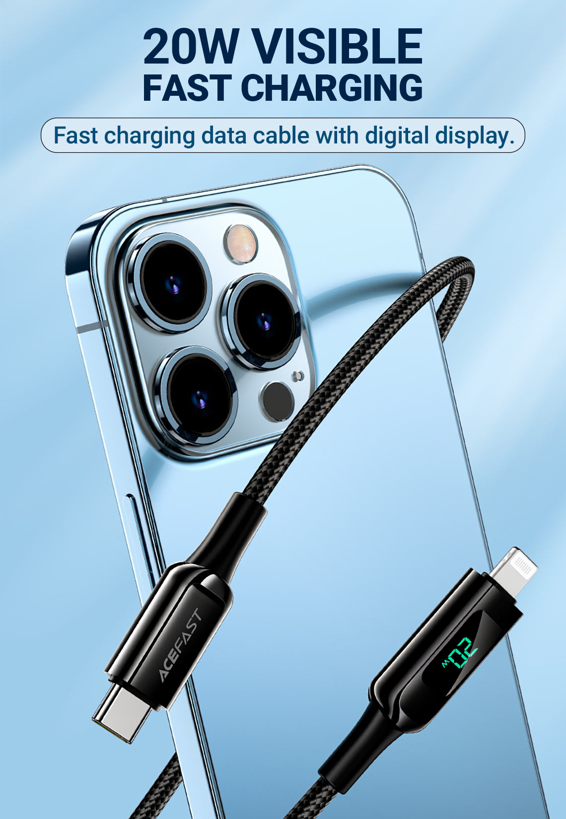 Cáp USB-C to Lightning AceFast C6-01 (PHÂN PHỐI CHÍNH HÃNG BẢO HÀNH 18 THÁNG)