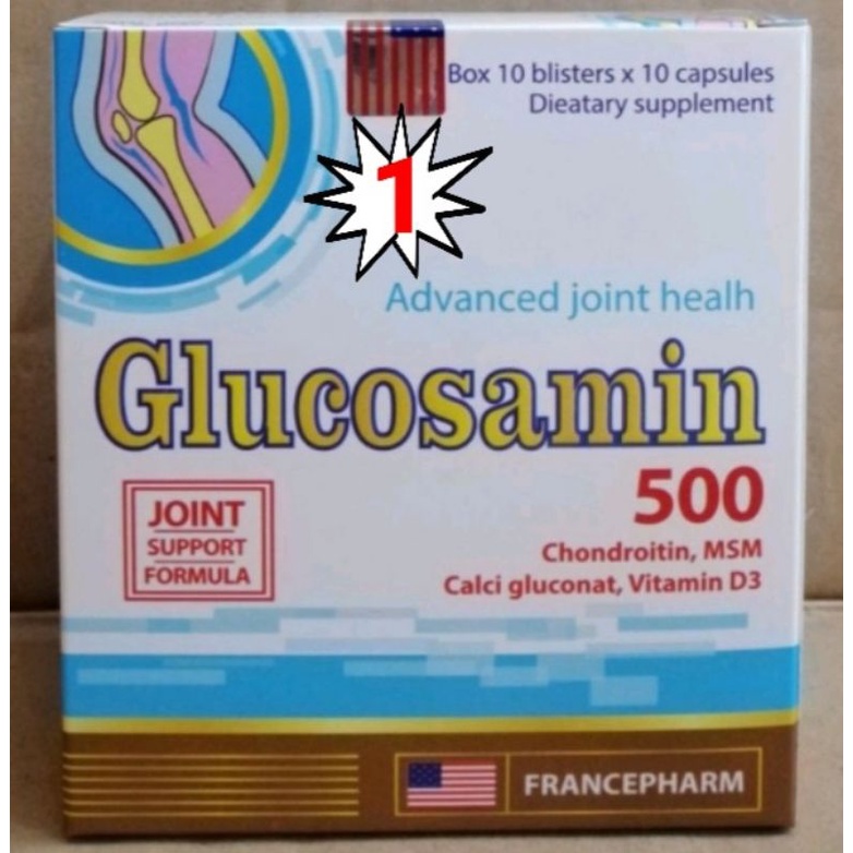 Glucosamin 500mg. hộp 10 vĩ x 10 viên