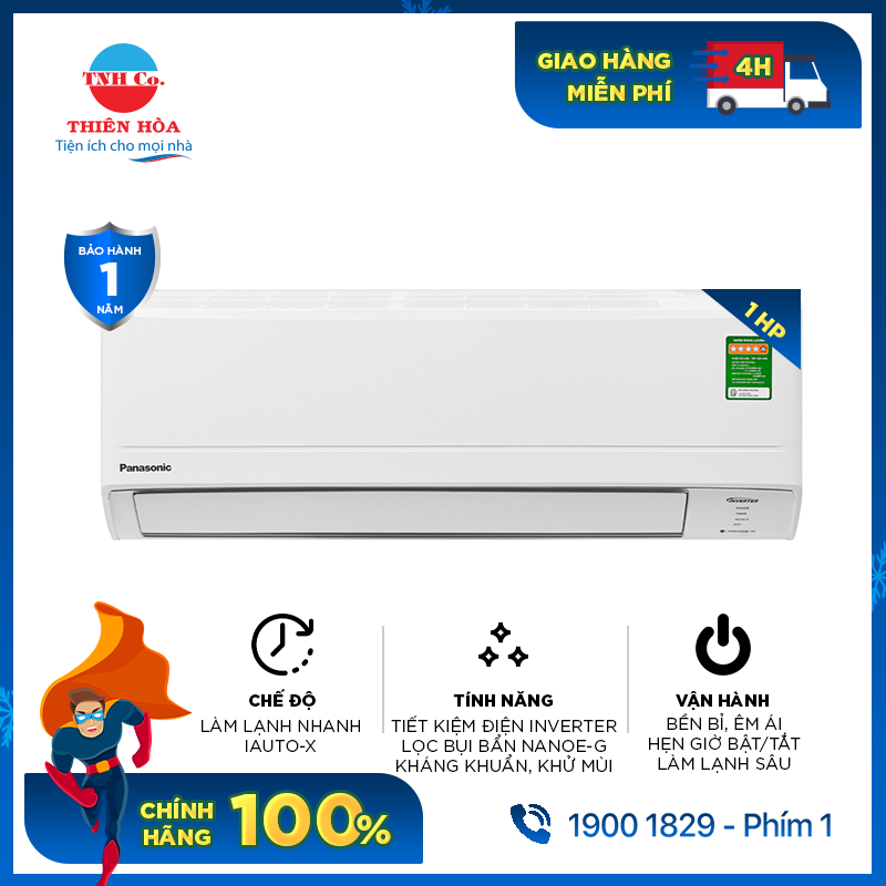 Bảng giá Máy lạnh Panasonic inverter 1 HP CU/CS-PU9WKH-8M