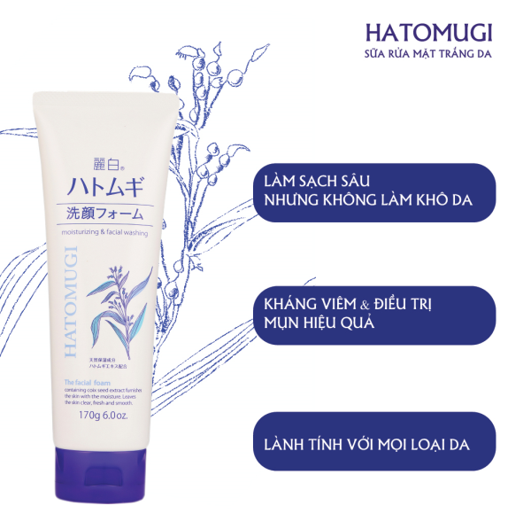 Sữa rửa mặt Hatomugi hạt ý dĩ