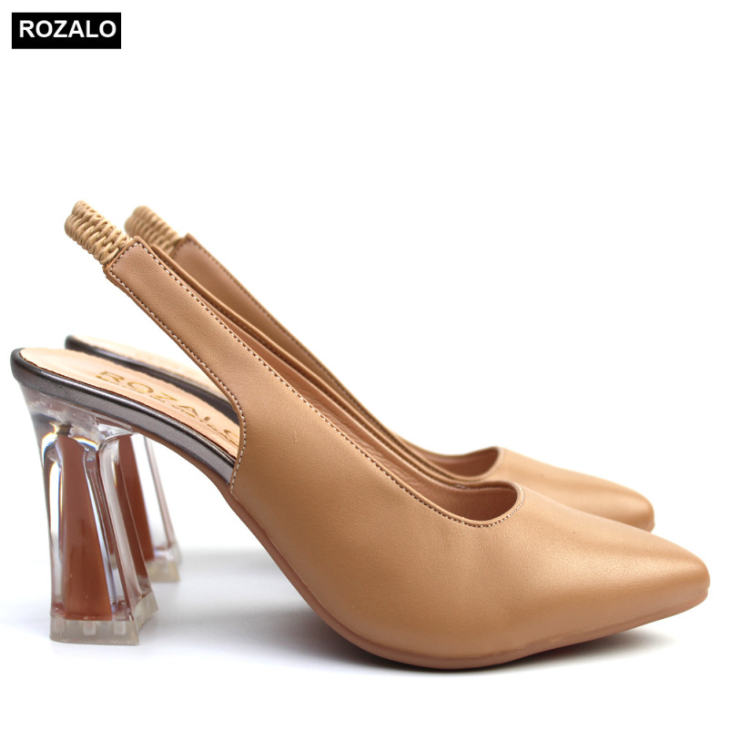 Sandal bít mũi cao gót 7P quai pha chun Rozalo R5370 giá rẻ
