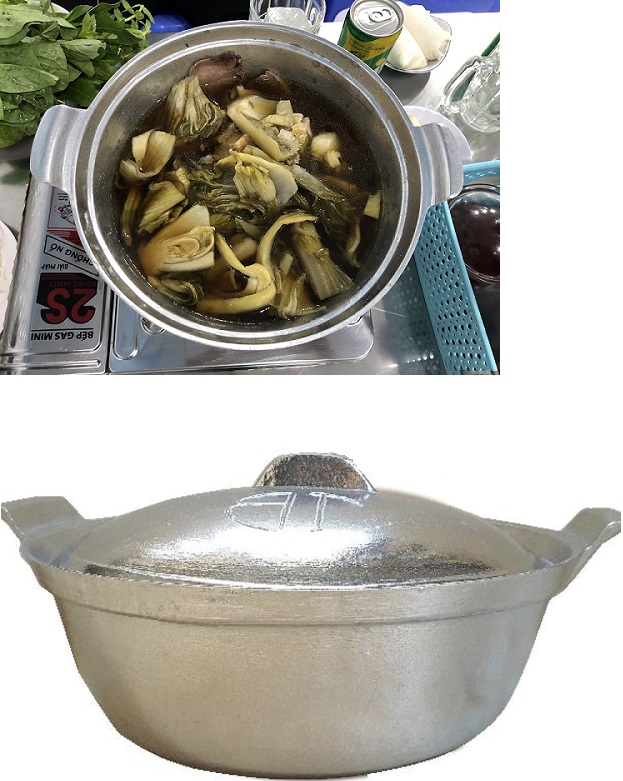 Nồi Gang Nấu Lẩu Kho Cá Thịt Đường Kính 25cm Loại Dày Có Nắp Tiện Ích