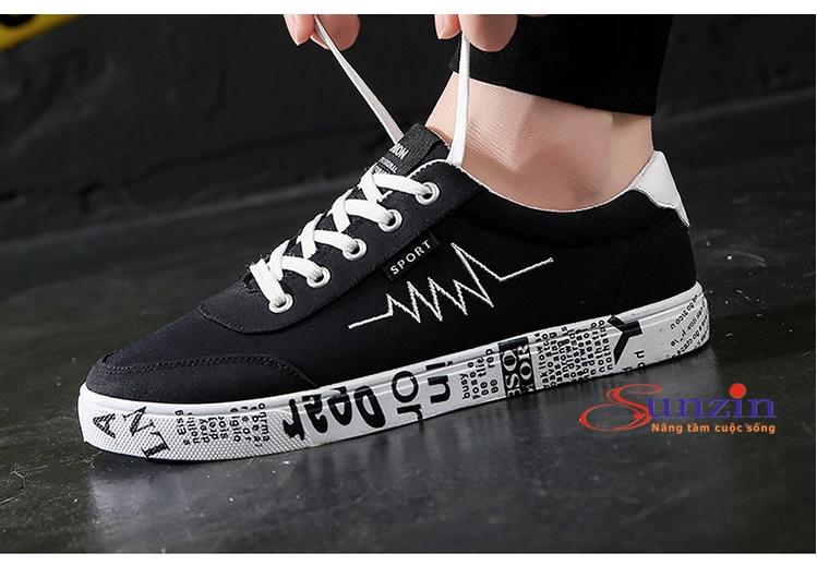 Giày sneaker nam HV051 phong cách Graffity (đen) size từ 39-44
