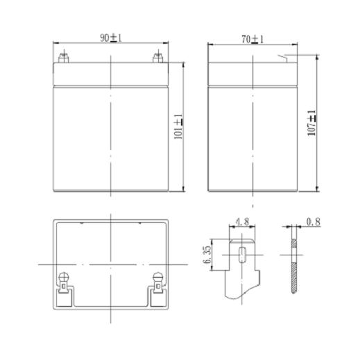 Ắc Quy VISION 12V 5Ah CP1250 - (PDC-TECH)