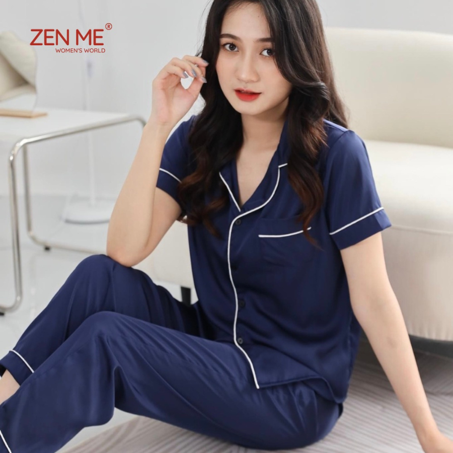 Bộ Lụa Lụa Dài Tay Cao Cấp Phong Cách Sang Chảnh