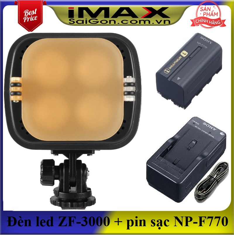 Đèn led video zifon zf-3000 version ii + bộ 01 pin và 01 sạc f770