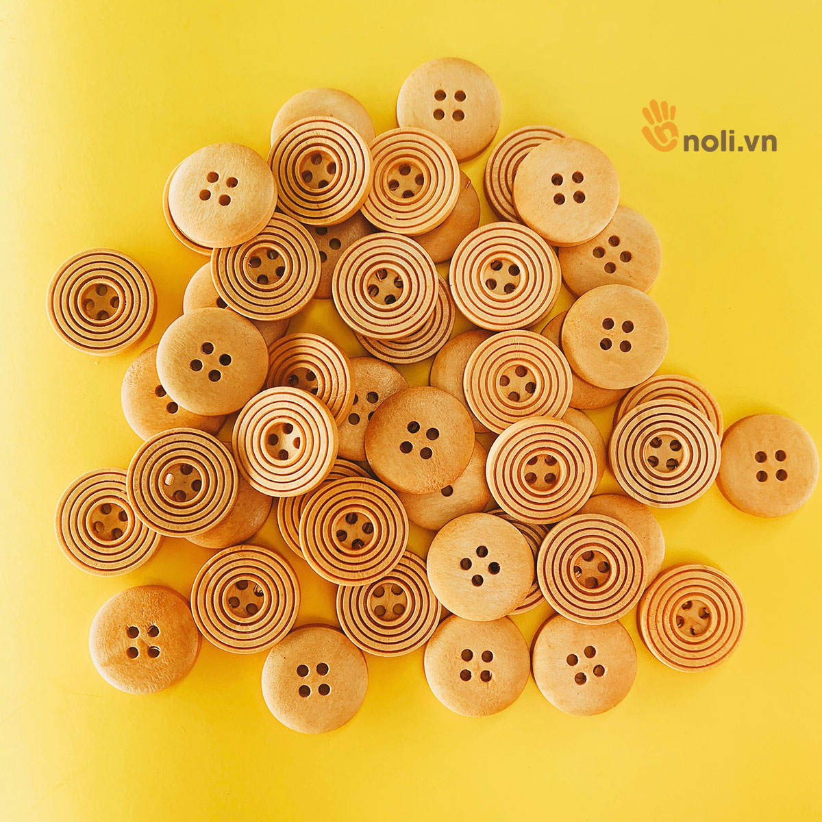 Cúc gỗ trang trí có viền 20mm