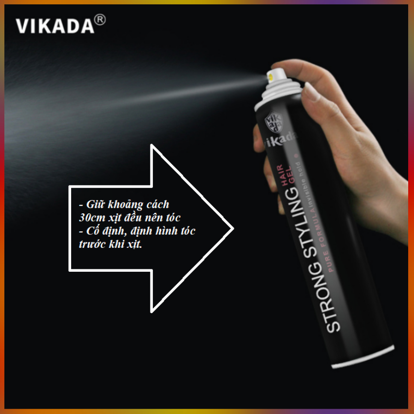 Gôm Xịt Giữ Nếp Tóc Tạo Kiểu Tóc Vikada 350ml/Chai