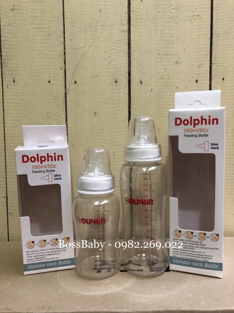 Bình Sữa Streamline Cổ Hẹp Dolphin 80Ml/160Ml/260Ml
