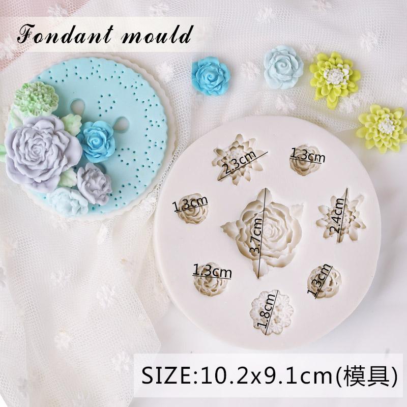 Mẫu Mới Hoa Silicone Bộ Tạo Khuôn Hình Hoa Hồng Bông Hoa Cúc Họa Mi Fondant Silicone Lỏng Khuôn Silicon Đất Sét Nung, Đất Sét Polymer Xà Phòng Thủ Công Khuôn