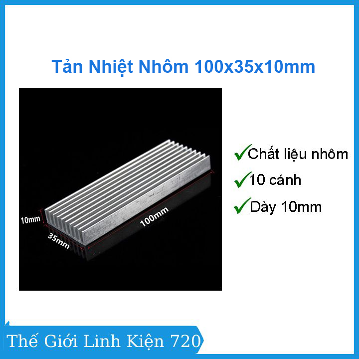 Tản nhiệt nhôm 100x35x10mm