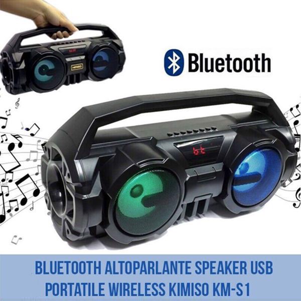 Loa hát karaoke , Loa hát karaoke gia đình , Loa hát karaoke bluetooth , loa hát karaoke công suất lớn - Loa Bluetooth Kimiso KM-S1 - S2 Bass Cực Mạnh, Tặng 1 Micro Có Dây Hát Karaoke