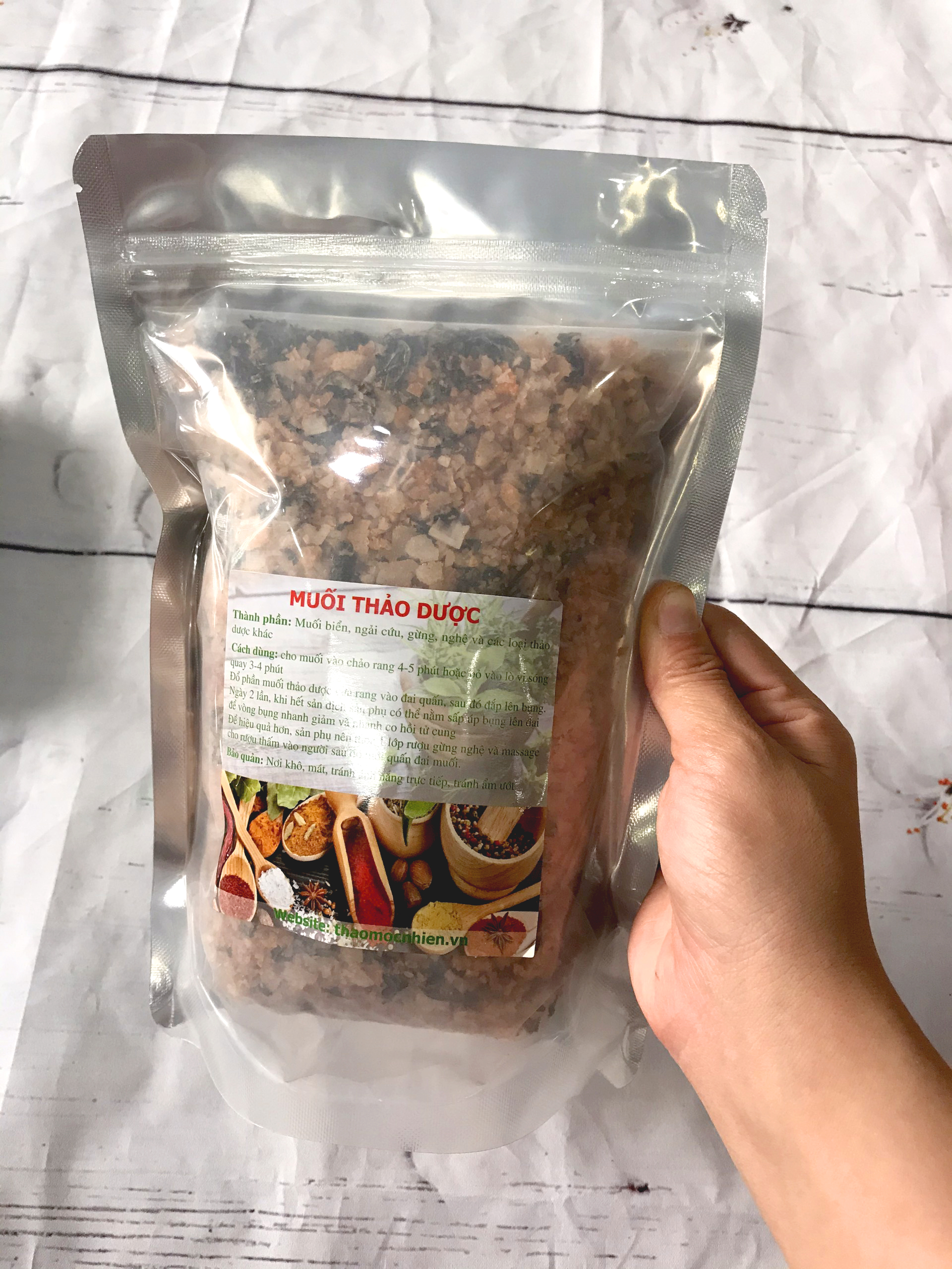 Muối thảo dược chườm bụng(800gr/bịch)cho mẹ sau sinh