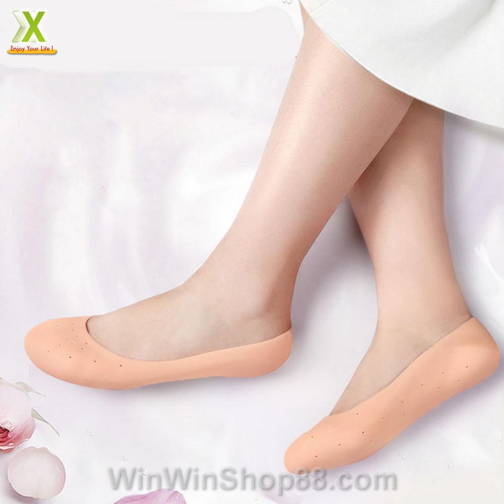 Vớ tất silicon nguyên bàn chân (Màu cam)