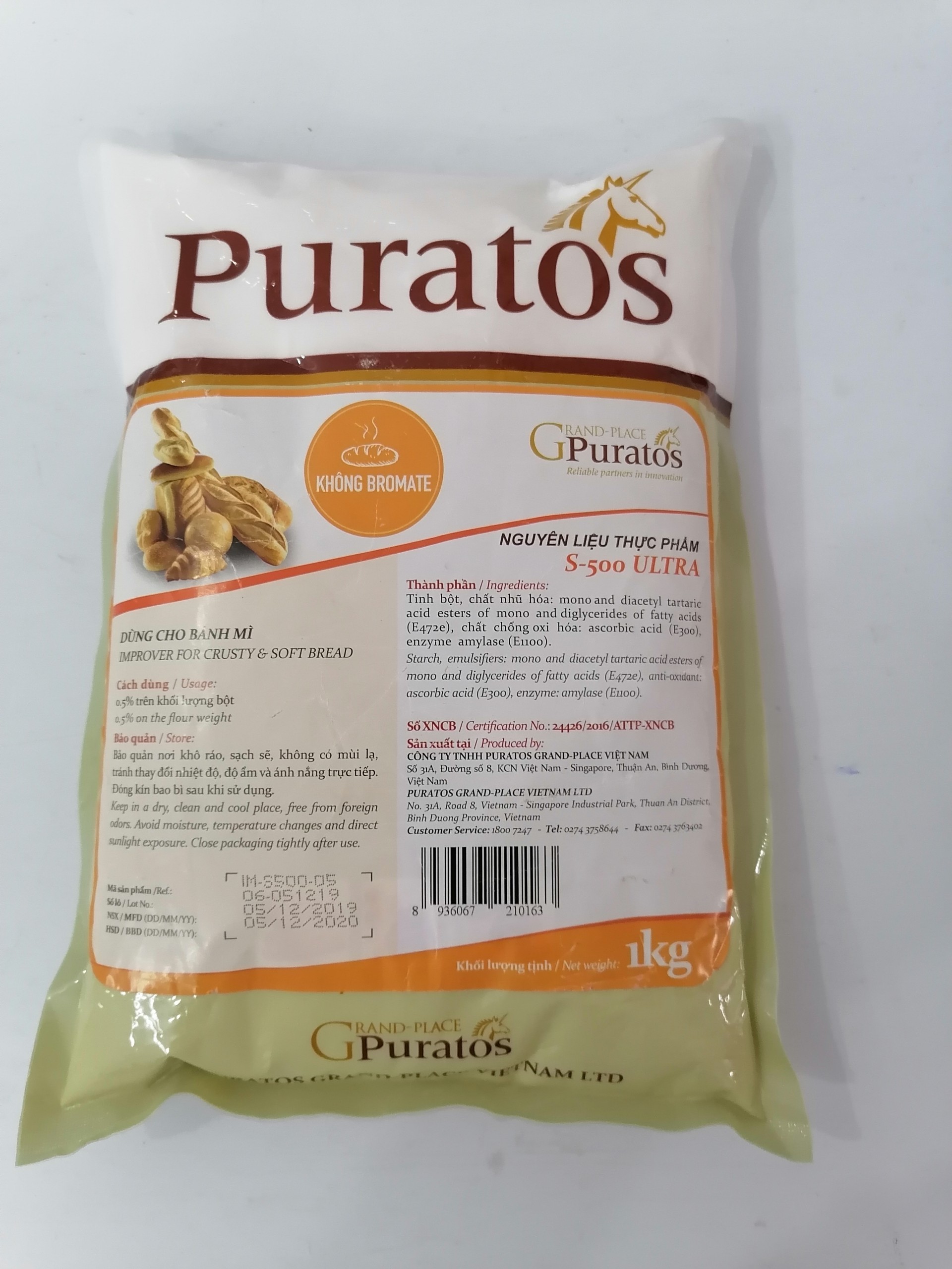[Túi 1 Kg – ULTRA] PHỤ GIA BÁNH MÌ S500 [VN] PURATOS Improver For Crusty & Soft Bread (prt-hk5)