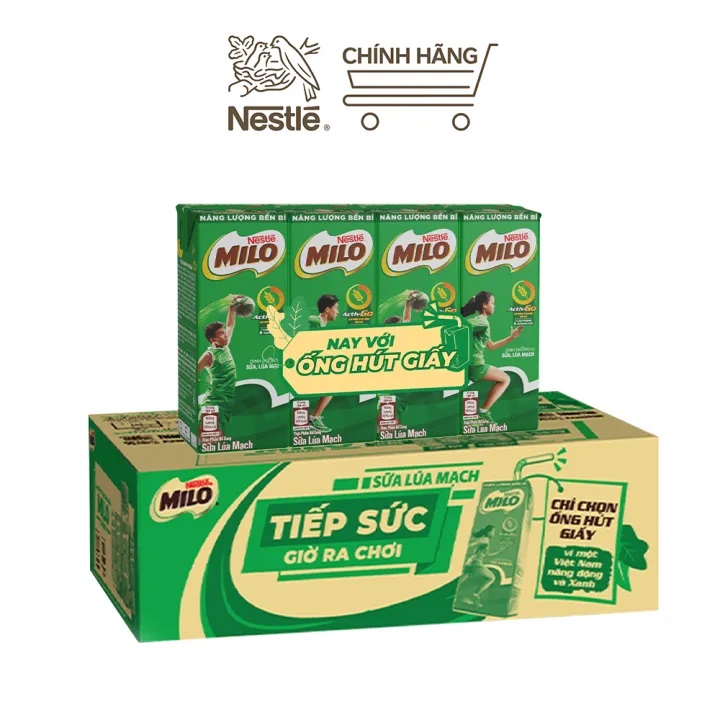 (Chỉ Giao Siêu Tốc 2H)Thùng 48 Hộp Sữa Lúa Mạch Nestlé® Milo 180ml (12x4x180ml)