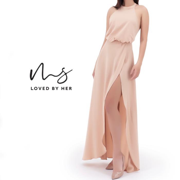 Váy Lụa Dài Xẻ Tà Wild Freedom Ms Loved By Her Màu Nude