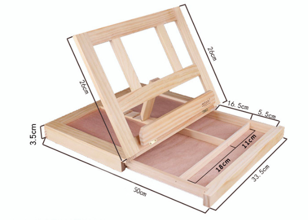 Hộp Giá Vẽ Gỗ Để Bàn Đa Năng (Tabletop Easel Box)